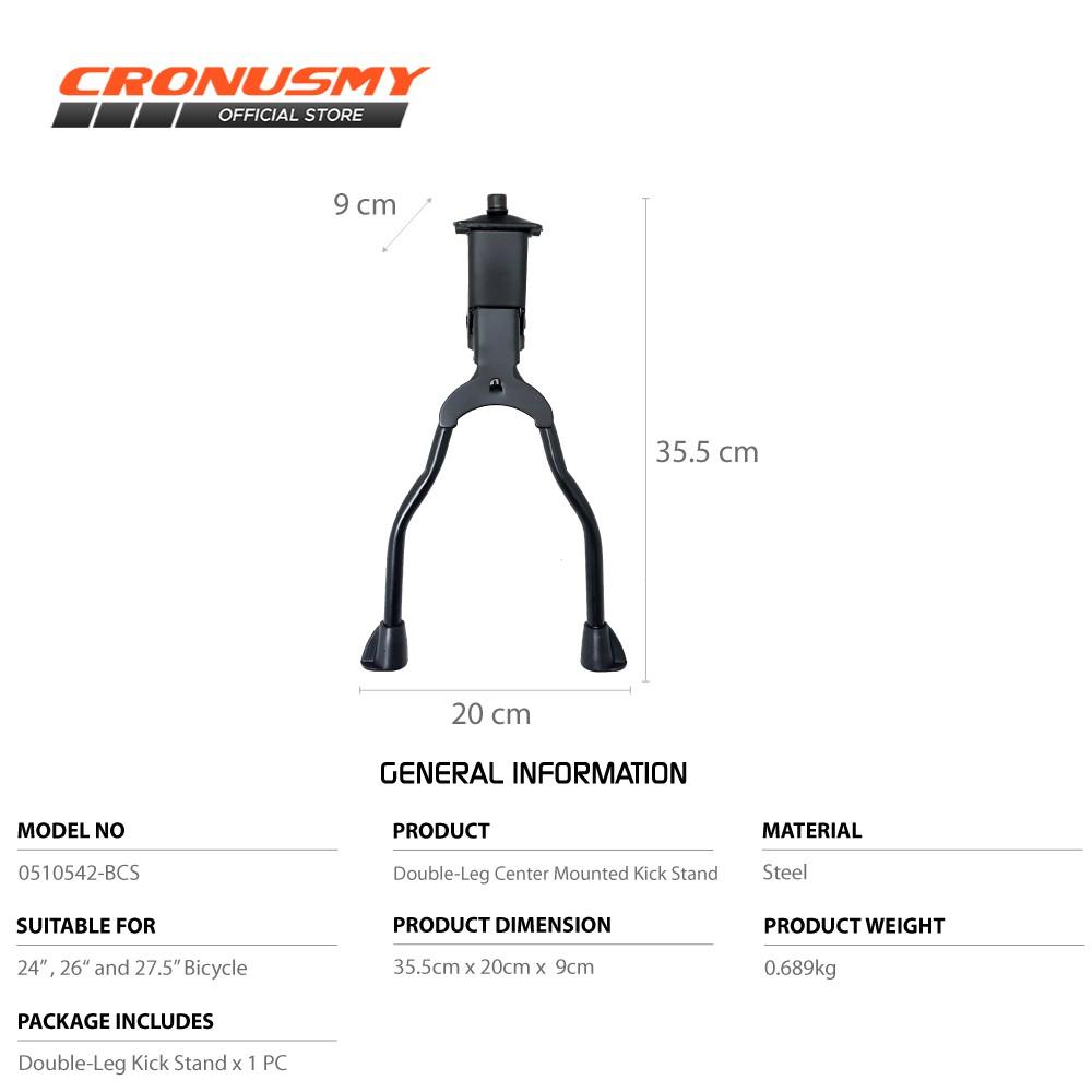 24" to 27.5" Bicycle Use Double Leg Center Mounted Kick Stand 0510542-BCS - Image 3