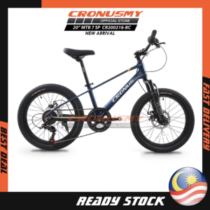 Cronus CR200216-BC Basikal Gunung 20" Magnesium dengan Rute Dalaman Kabel 7 Speed Disc Brake untuk Kanak-kanak 7-9 Tahun