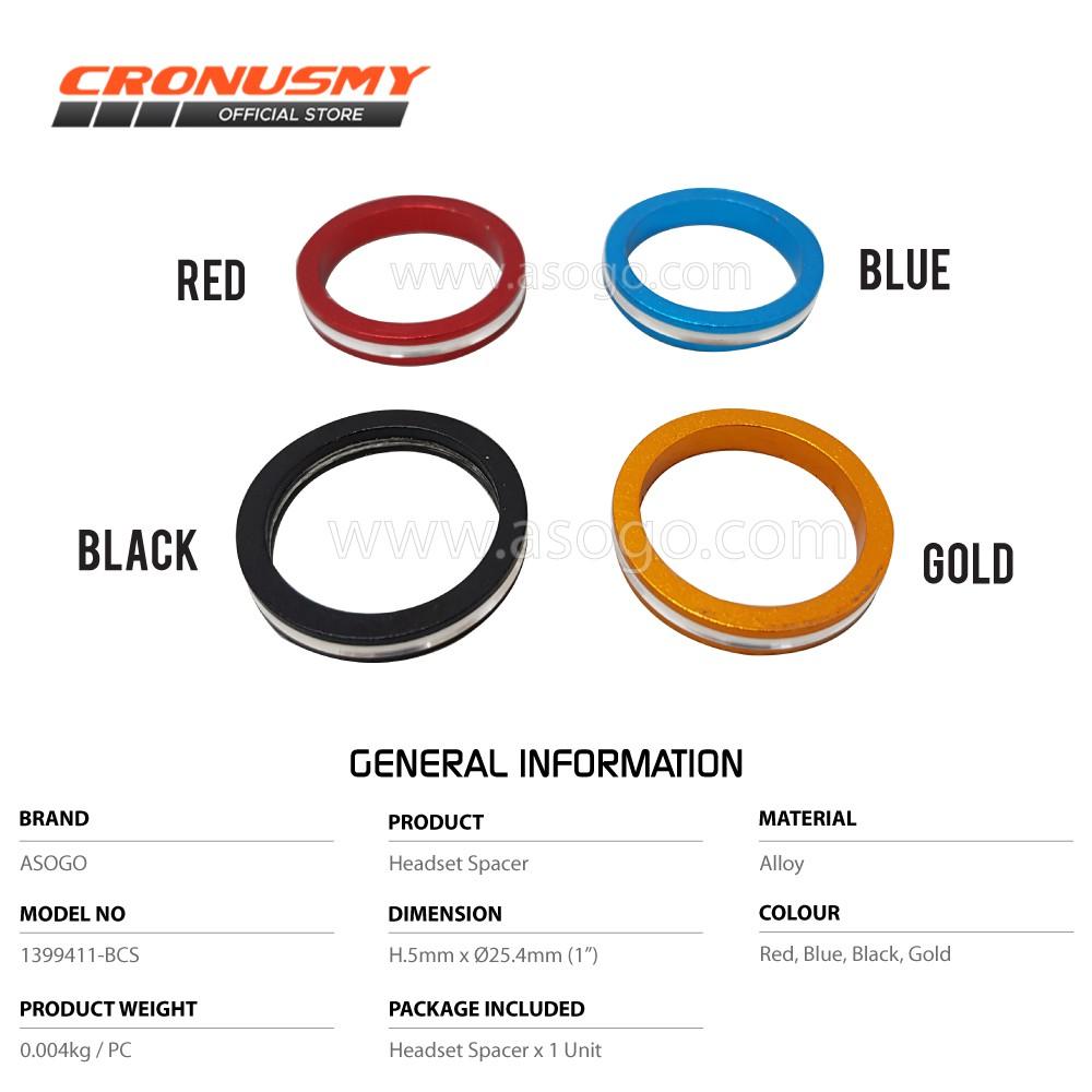 Ø25.4mm x 5mm Alloy Headset Spacer Ring for Bicycle (1 PC) 1399411-BCS - Image 3